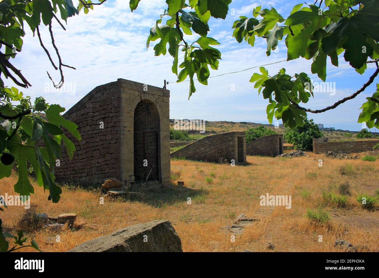 Nardaran. Azerbaigian. 05.28.2019 anni. Antichi tre pozzi. Foto Stock