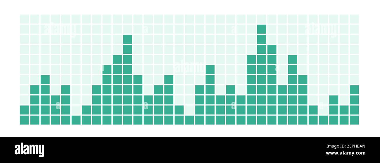 Diagramma a barre. Colonne con gradini quadrati. Illustrazione vettoriale del grafico dei dati. Elemento infografico isolato piatto. Crescita, in diminuzione. Per report e pr Illustrazione Vettoriale