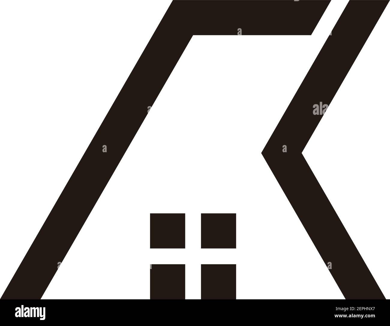 letter rk abstract roof window home shape vettoriale Illustrazione Vettoriale