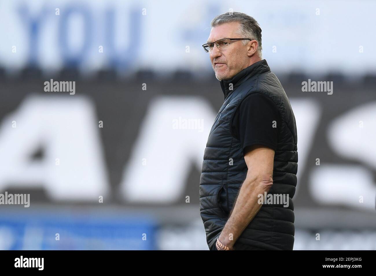 Nigel Pearson manager di Bristol City durante il gioco a Swansea, Regno Unito il 27/02/2021. (Foto di Mike Jones/News Images/Sipa USA) Foto Stock