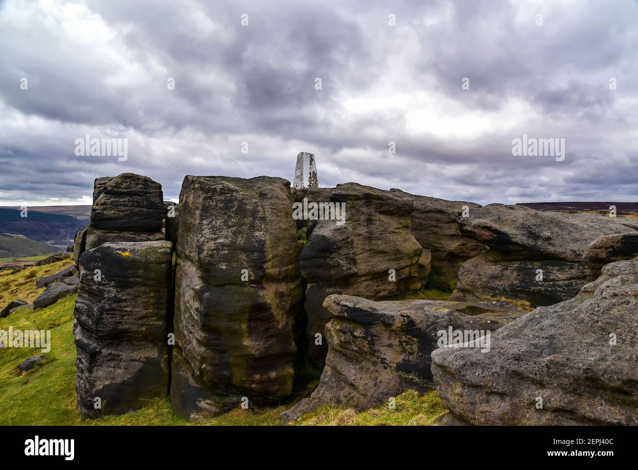 Bride Stones Moor Tig Point Foto Stock