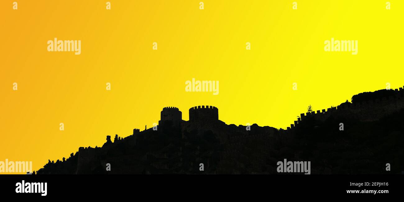 Istanbul, Turchia, un frammento delle mura della fortezza della Città Vecchia Foto Stock