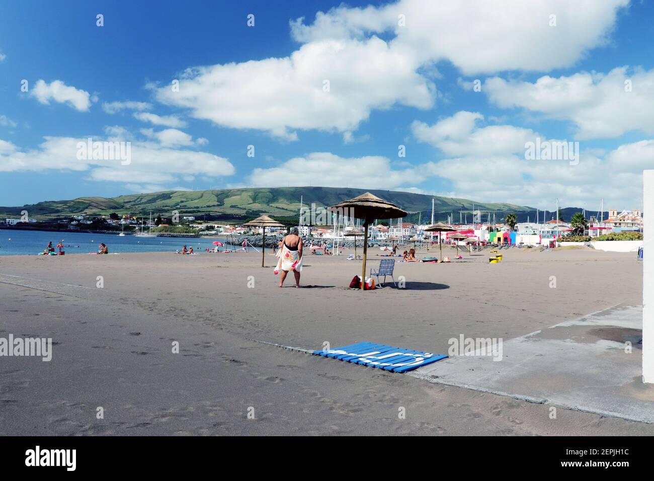 Spiaggia di Praia da Vitoria, Terceira, Azures Foto Stock