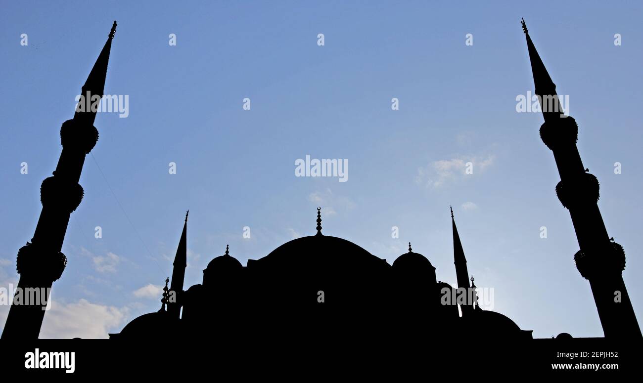 La Moschea del Sultano Ahmed è una moschea storica di Istanbul, la più grande città della Turchia e la capitale dell'Impero Ottomano (dal 1453 al 1923). Il Foto Stock