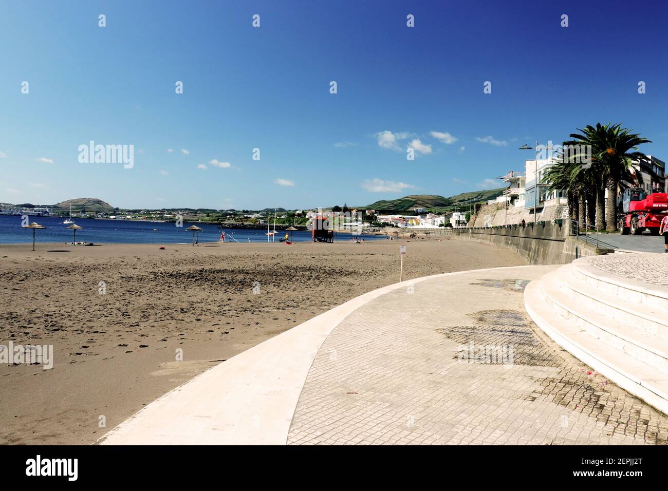Spiaggia di Praia da Vitoria, Terceira, Azures Foto Stock