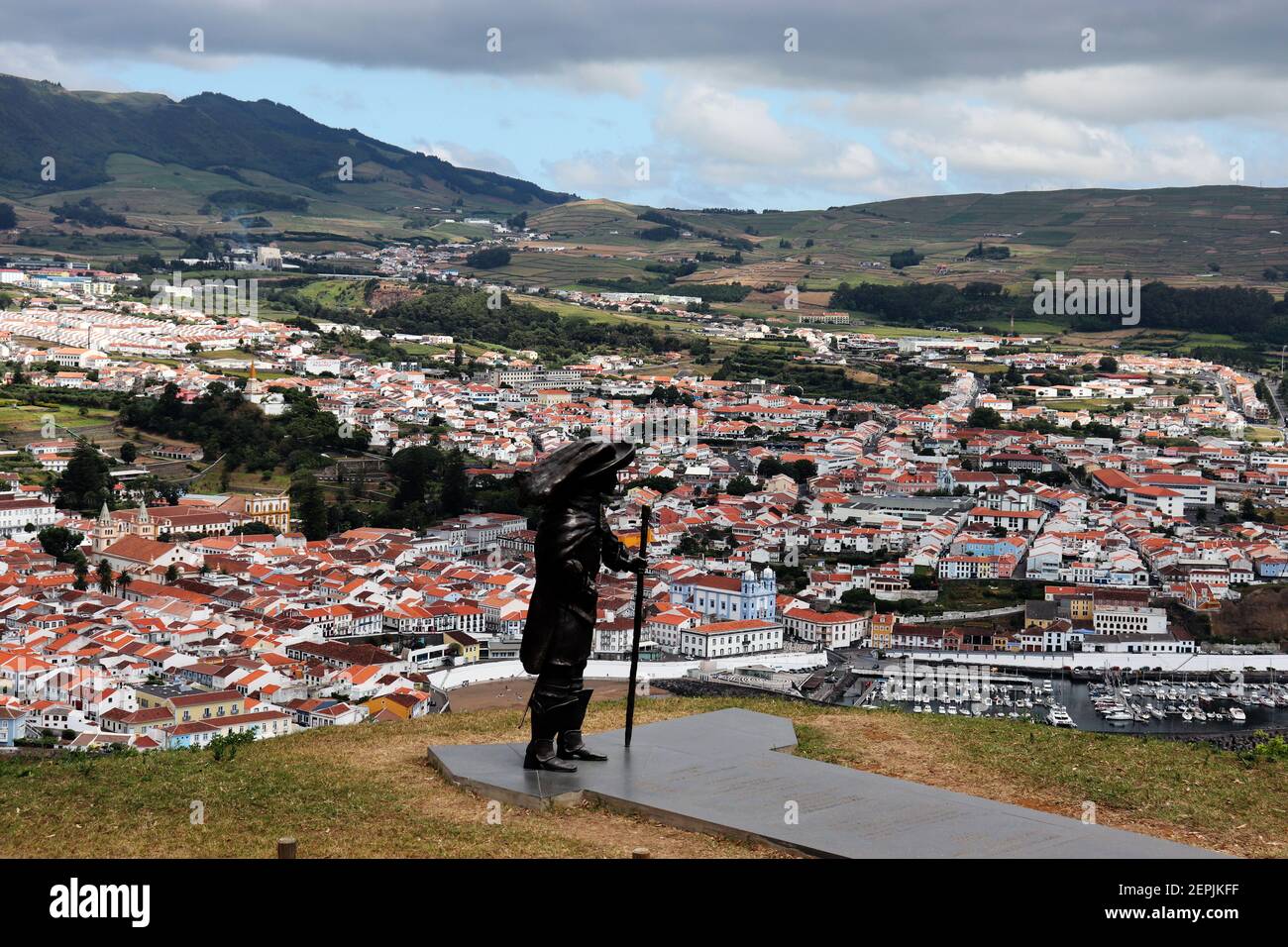 Statua di D. Afonso VI secondo re del Portogallo sul Monte Brasil Foto Stock
