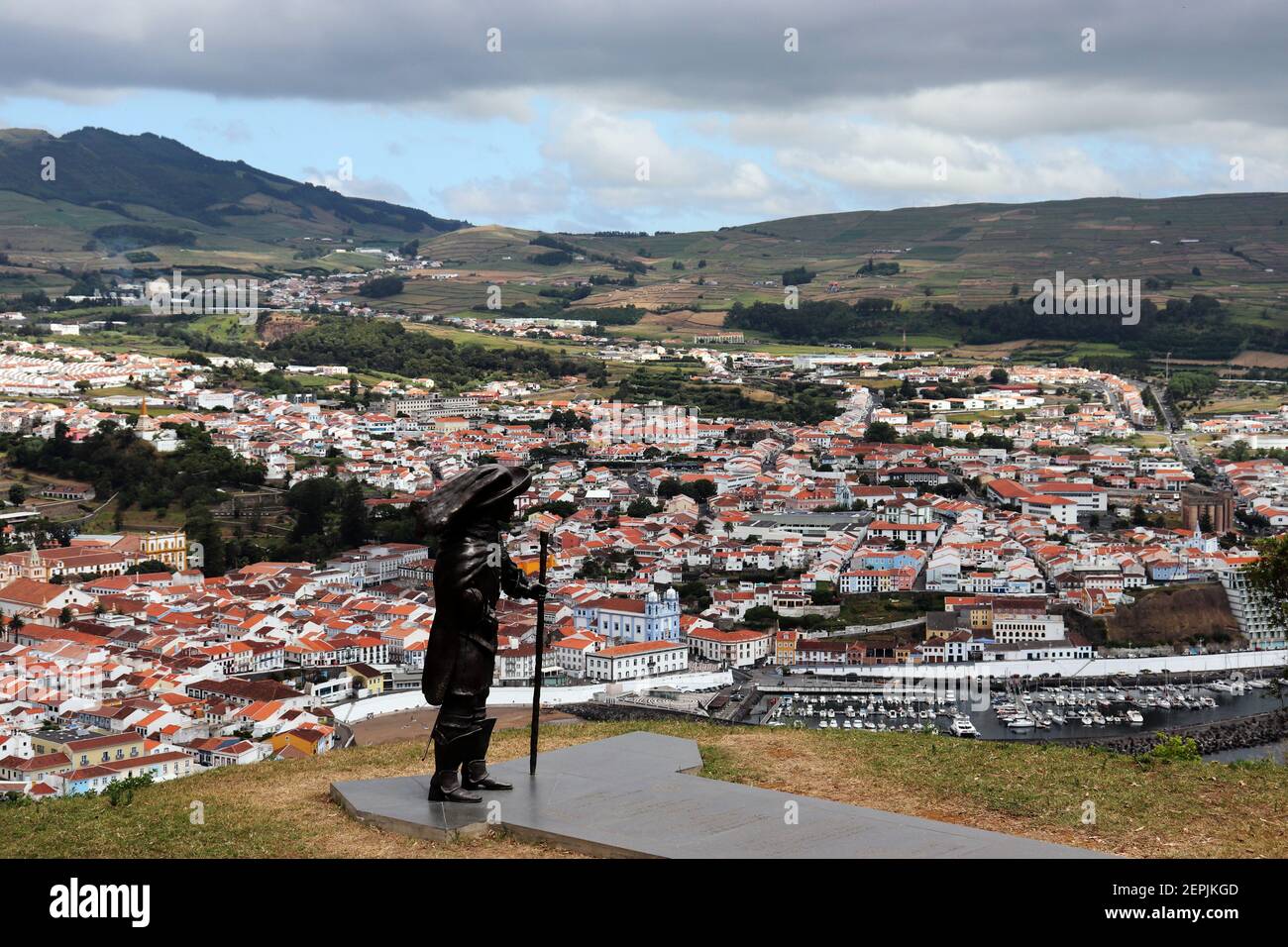 Statua di D. Afonso VI secondo re del Portogallo sul Monte Brasil Foto Stock