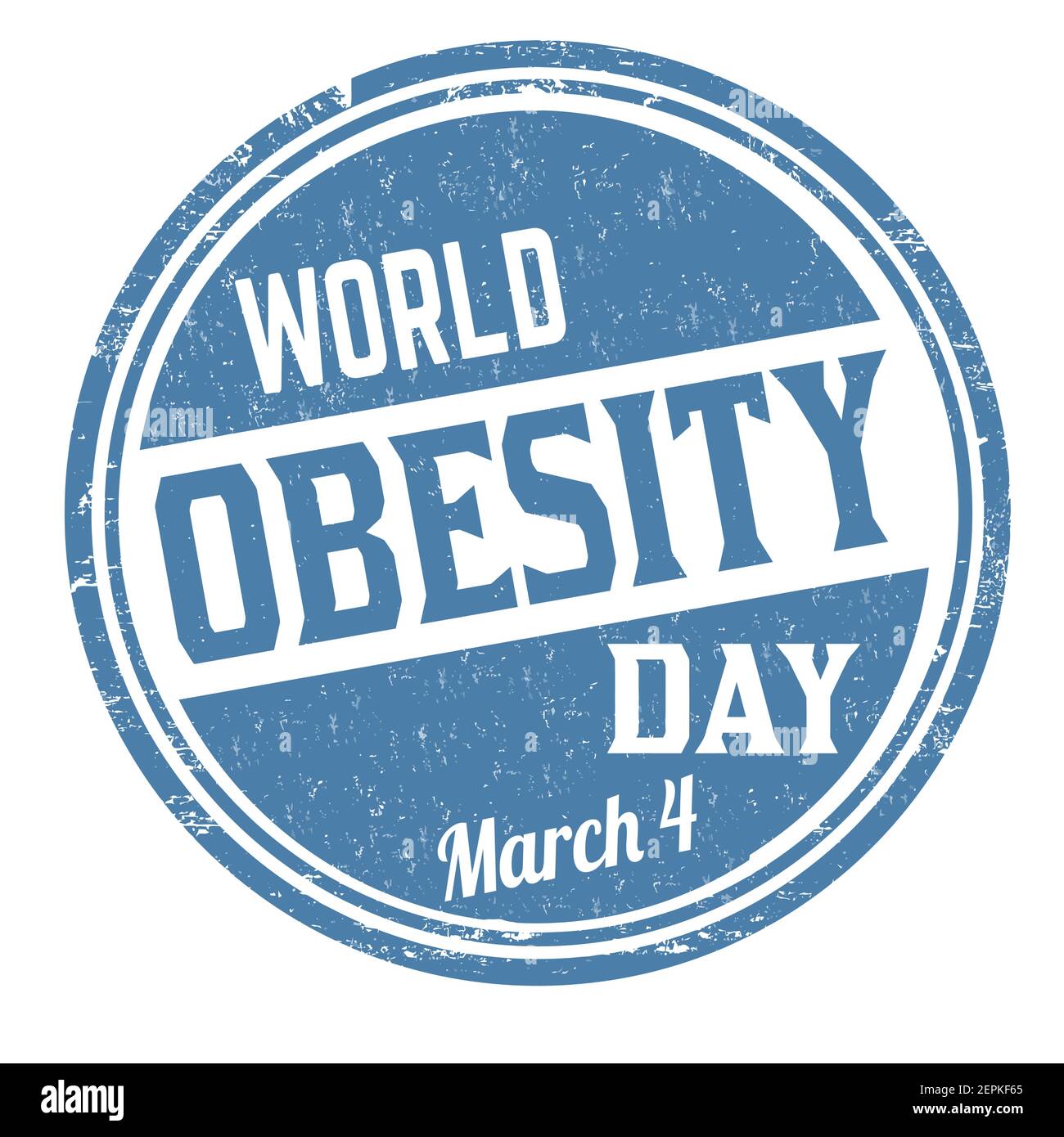 Giornata mondiale dell'obesità grunge francobollo di gomma su sfondo bianco, illustrazione vettoriale Illustrazione Vettoriale
