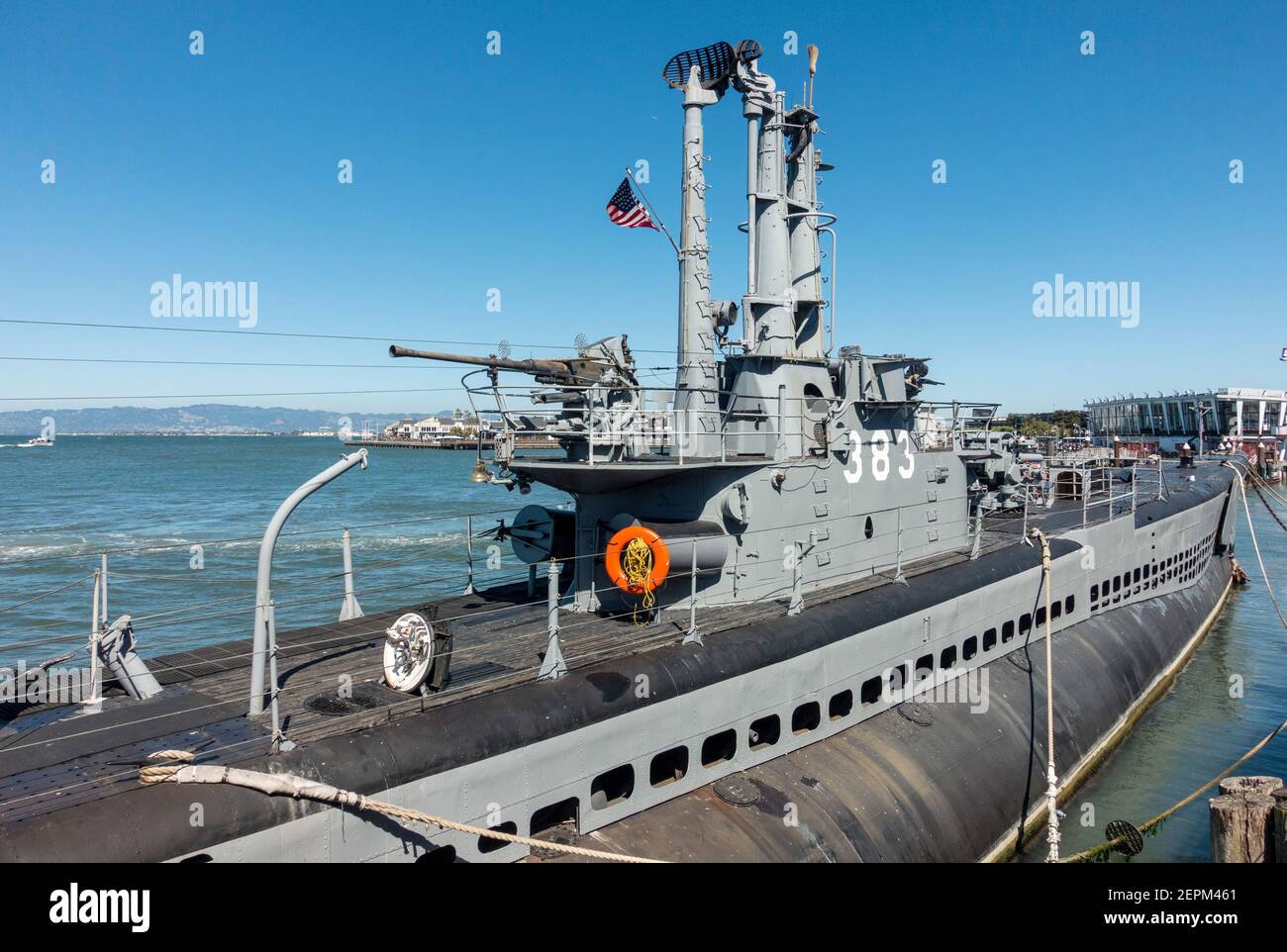 Nave museo USS Pampanito WW II, molo 45, Fisherman's Wharf, San Francisco, California STATI UNITI Foto Stock