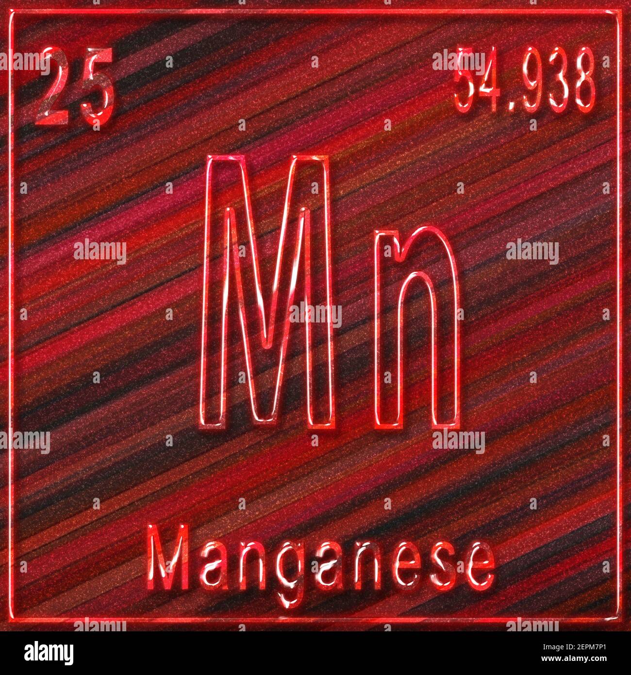 Elemento chimico manganese, segno con numero atomico e peso atomico ...
