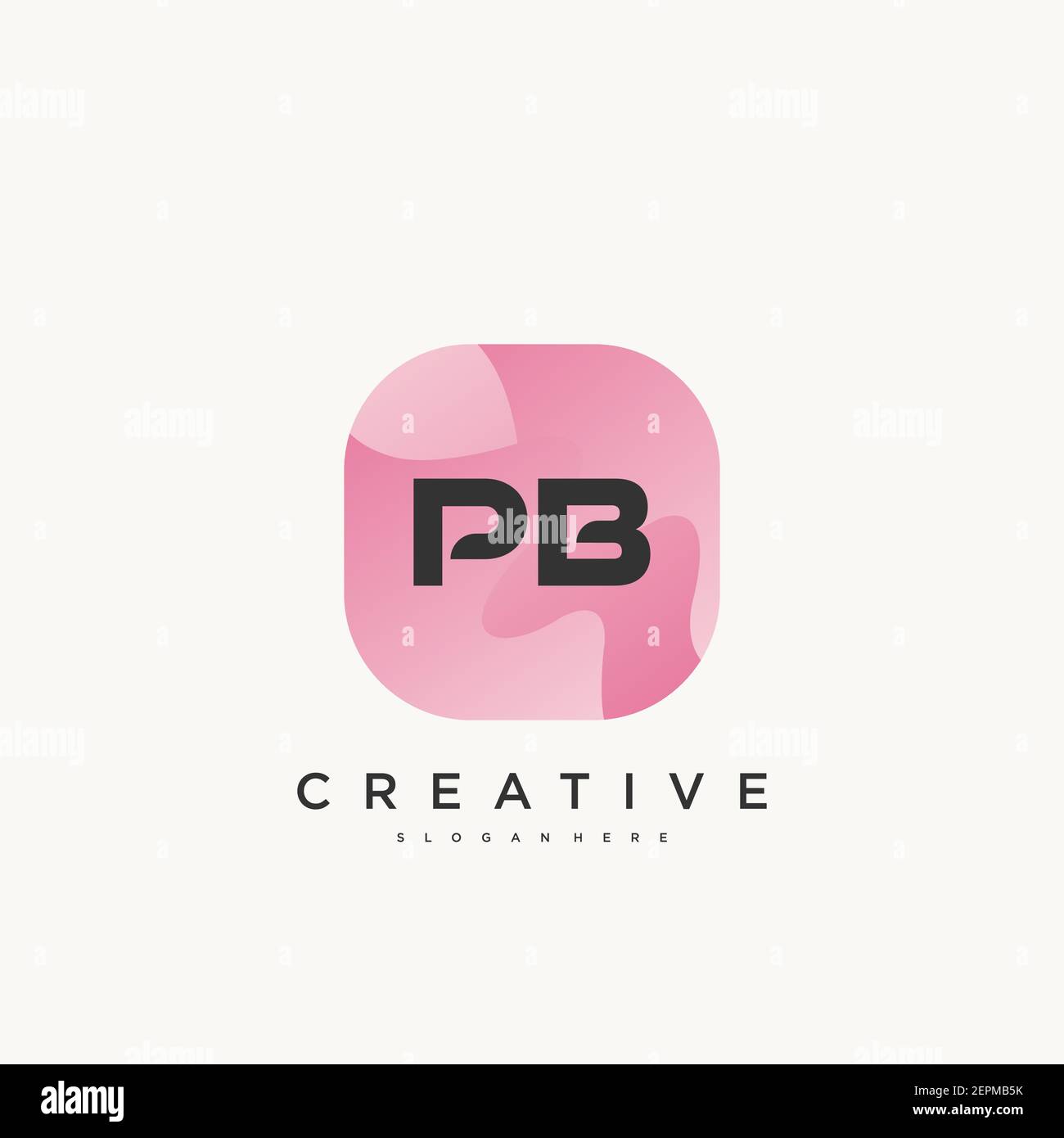 PB Initial Letter icona logo colorato modello di disegno elementi vettoriali Illustrazione Vettoriale