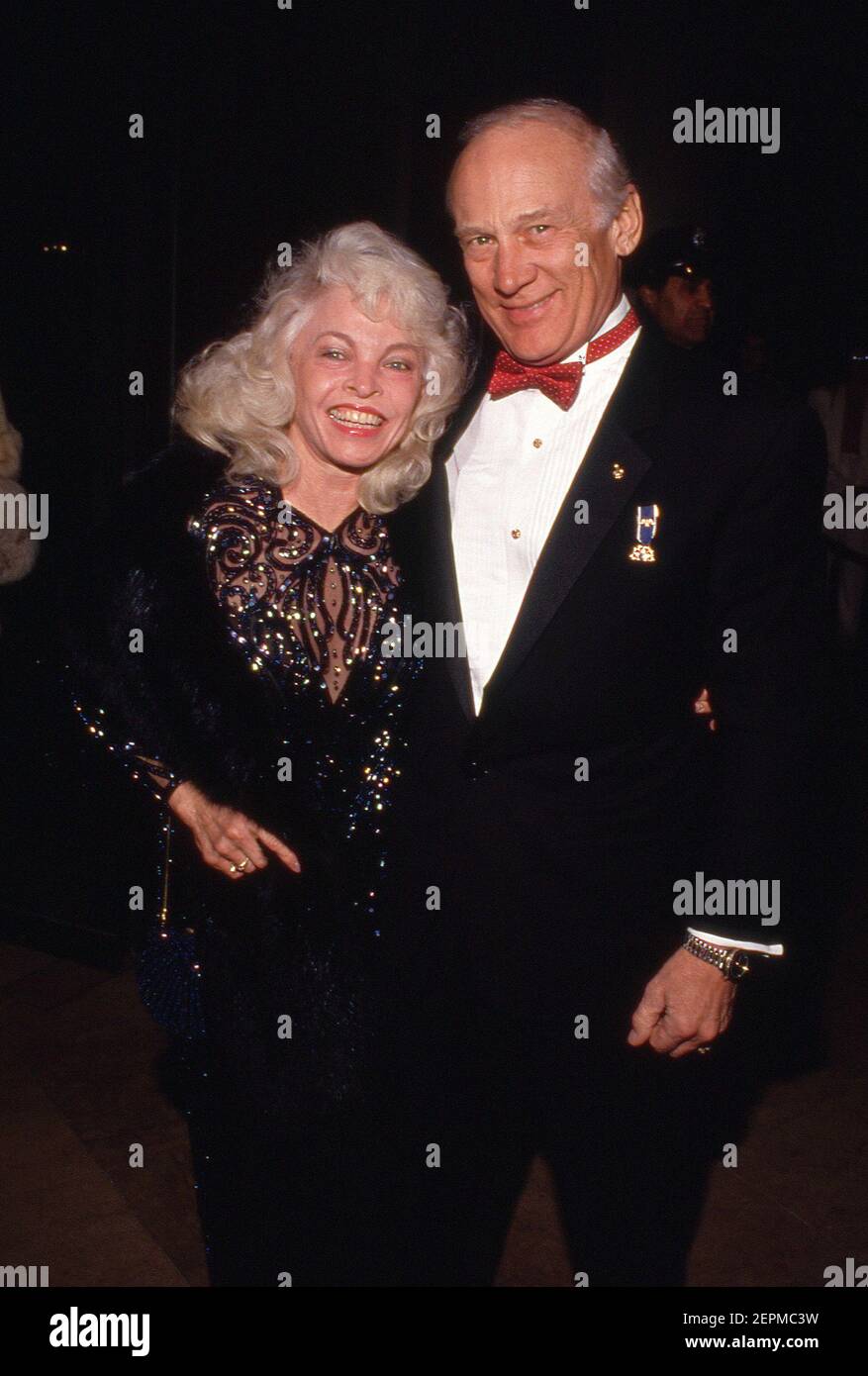EVERLY HILLS, CA - NOVEMBRE 13: Astonaut Buzz Aldrin al 'Hoby A. Schweizter Awards' il 13 Novembre 1991 al Beverly Hilton Hotel di Beverly Hills, California. Credito: Ralph Dominguez/MediaPunch Foto Stock