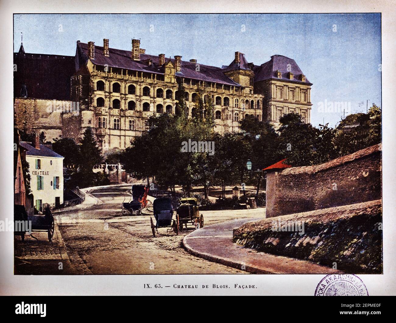 Vista generale dei castelli di Blois sul fiume Loira in Francia. Stampa fotocromo c1890 pubblicata da Sanard et Derangeon, Parigi. Foto Stock
