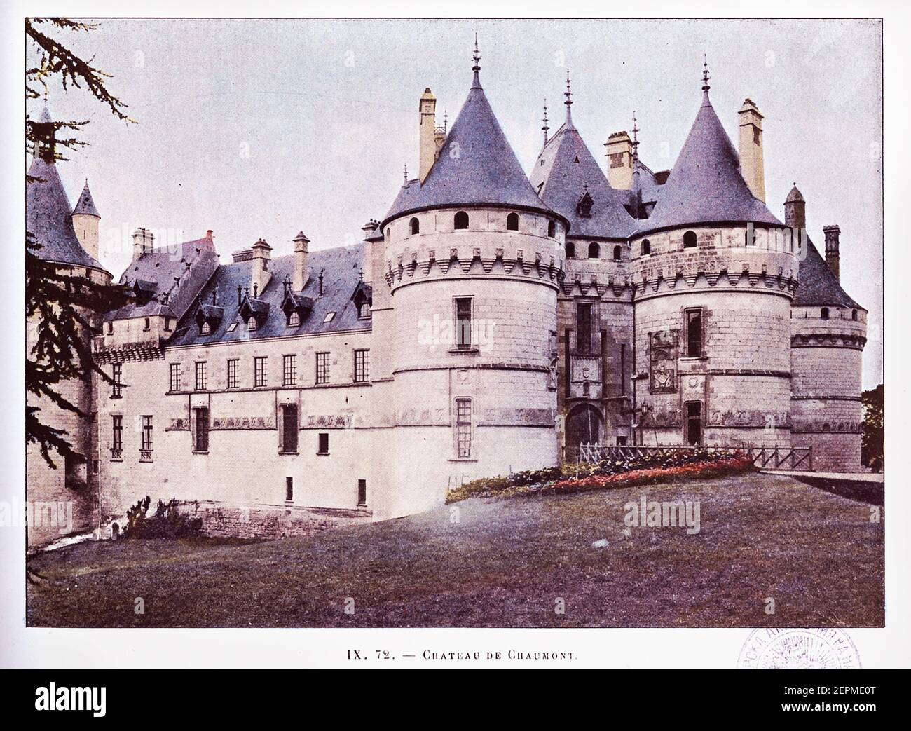 Chateau de Chaumont - stampa fotocromo dopo una fotografia di M.Freuler. Pubblicato in la France - Aquarelles et Souvenirs de Voyages di Sanard et Dera Foto Stock