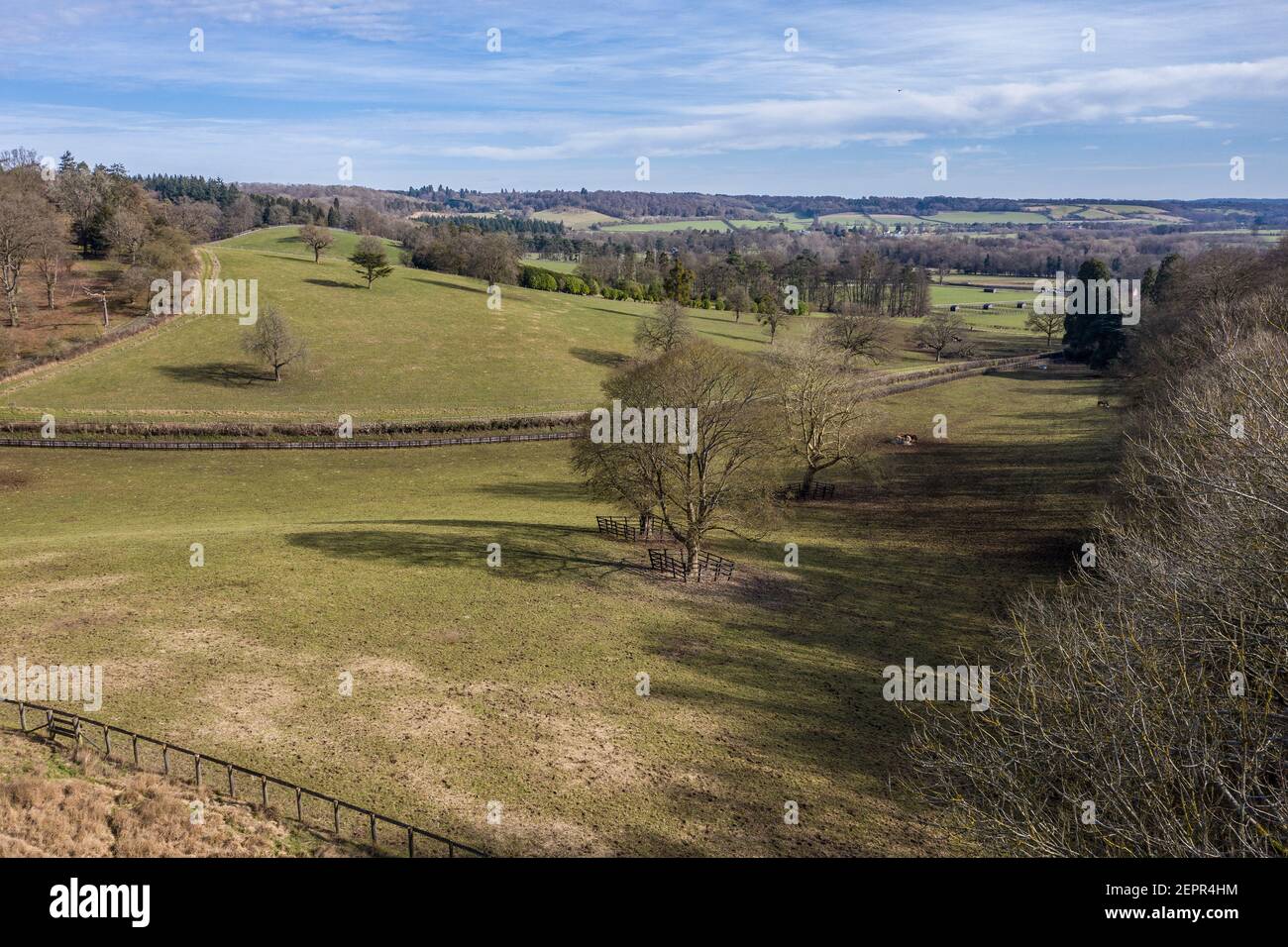 Bella campagna inglese da un drone Foto Stock