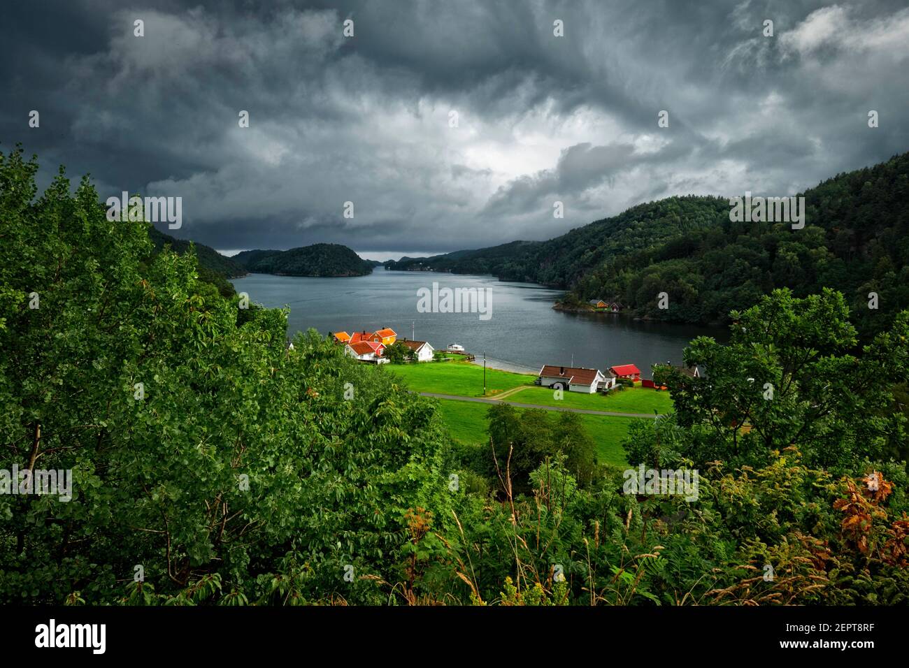 Immagine paesaggistica della Norvegia meridionale. Foto Stock