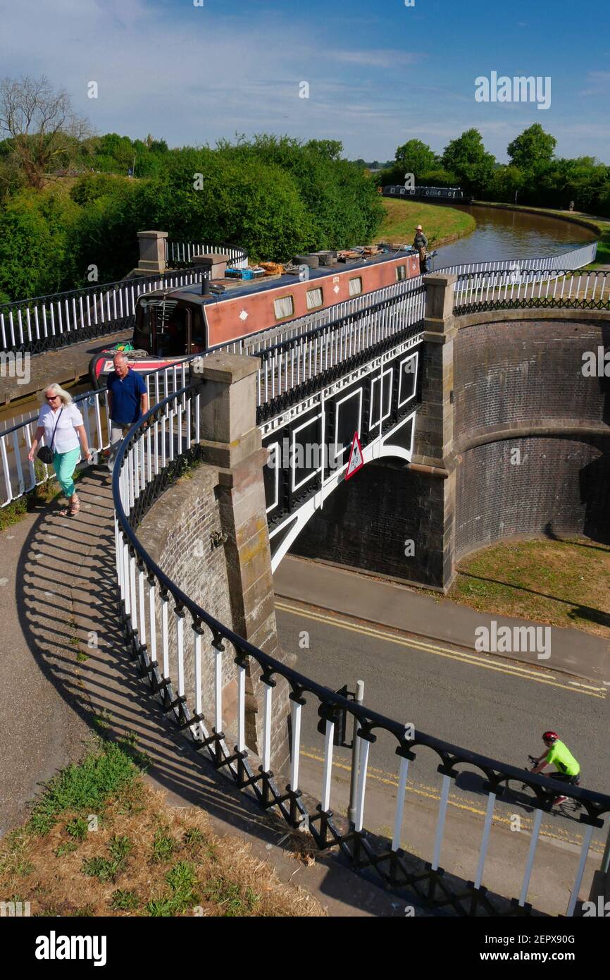 Shropshire Union Canal Aqueduct, Nantwich Foto Stock