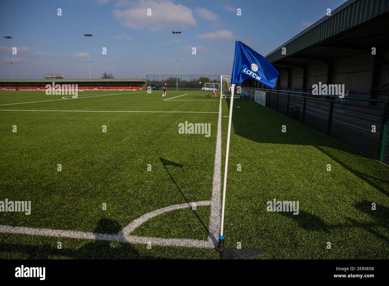 Loughborough, Regno Unito. 28 Feb 2021. Farley Way Stadium durante la partita della fa Womens Championship League tra Leicester City e Crystal Palace al Farley Way Stadium di Loughborough, Inghilterra. Credit: SPP Sport Press Photo. /Alamy Live News Foto Stock