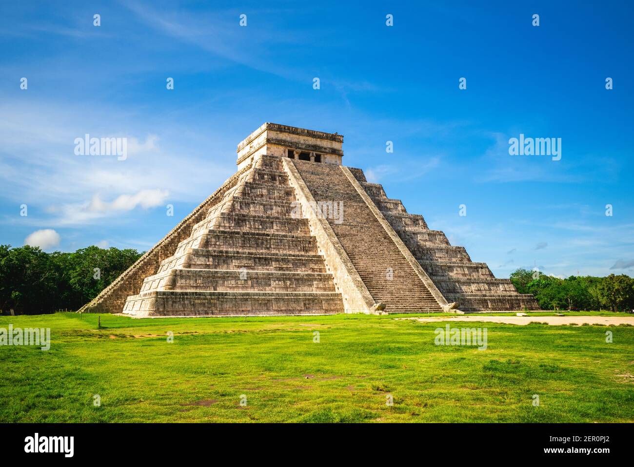 El Castillo, Tempio di Kukulcan, Chichen Itza, Messico Foto Stock