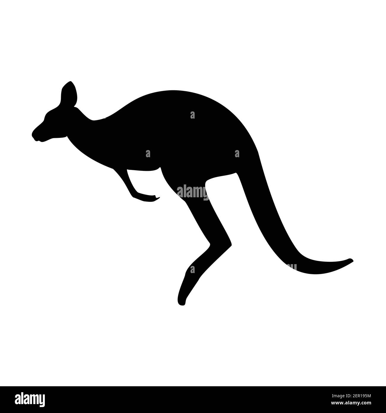 Simbolo di illustrazione vettoriale dell'Australia. Silhouette nera di canguro Illustrazione Vettoriale