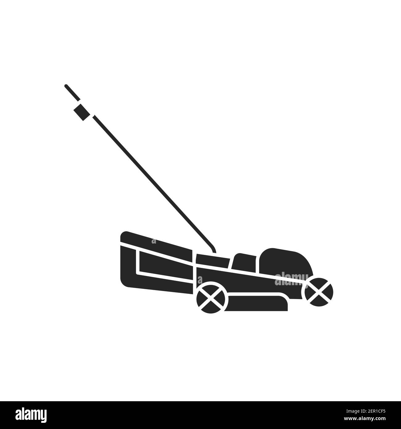 Icona della linea di colore del tosaerba elettrico. Pittogramma per pagina web, app mobile, promo. Elemento di progettazione GUI UI UX. Tratto modificabile. Illustrazione Vettoriale