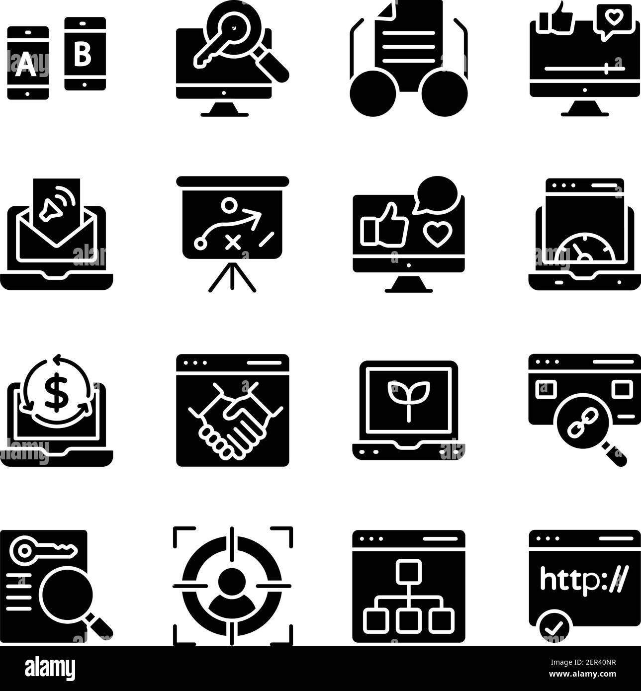 Pacchetto di icone solide per il Web e la rete Illustrazione Vettoriale Pacchetto di icone solide per il Web e la rete Illustrazione Vettoriale