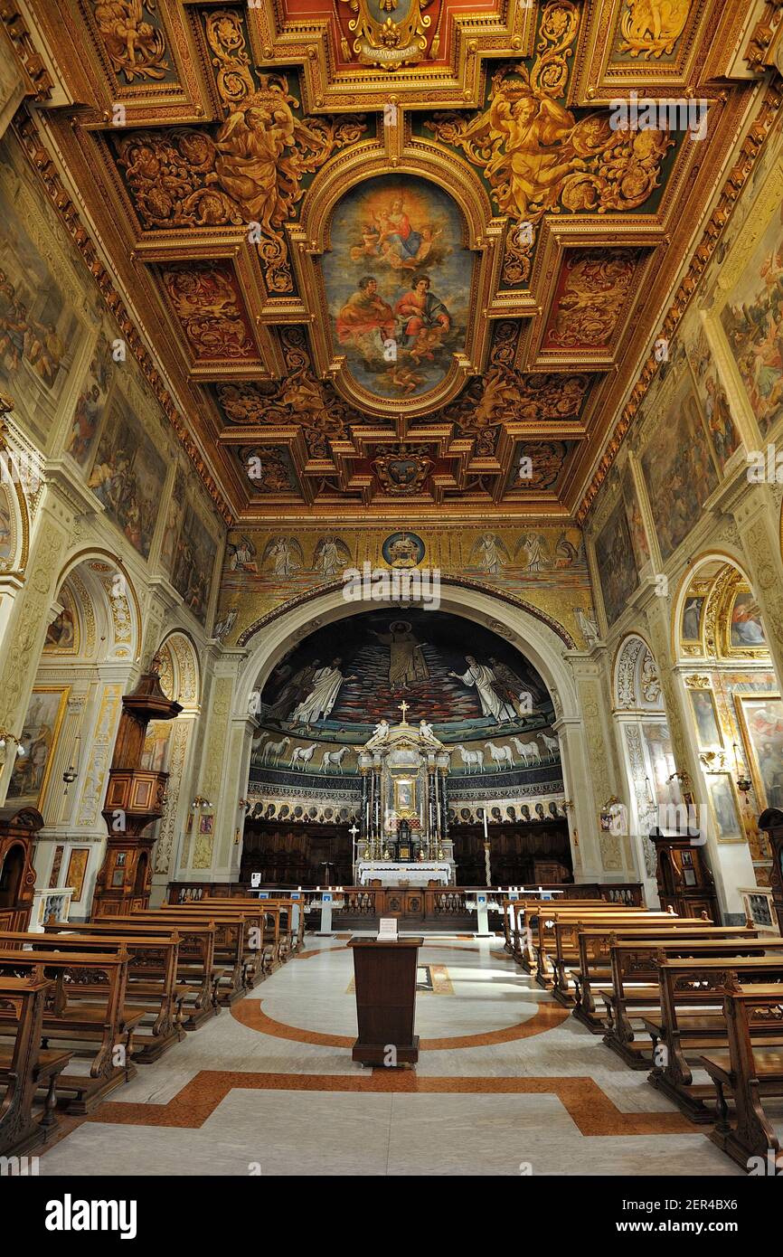 Italia, Roma, Basilica dei Santi Cosma e Damiano Foto Stock