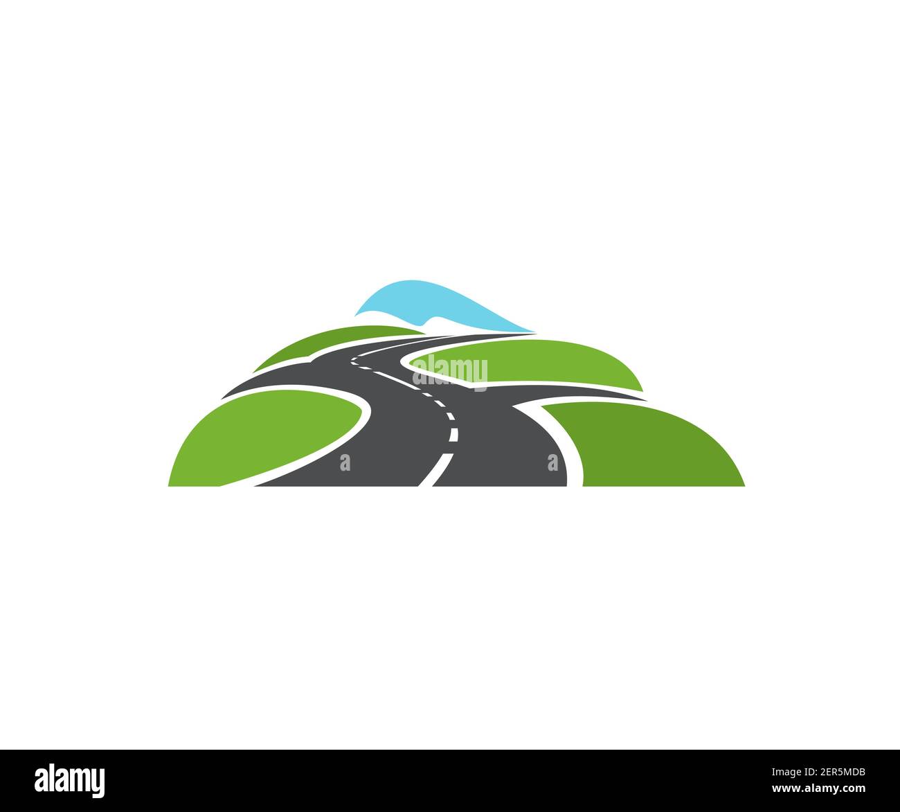 Icona Speed Highway, Road Intersection. Incrocio autostradale, autostrada asfaltata, e vialetto con due strade e strade laterali vettore. Trasporto, tra Illustrazione Vettoriale