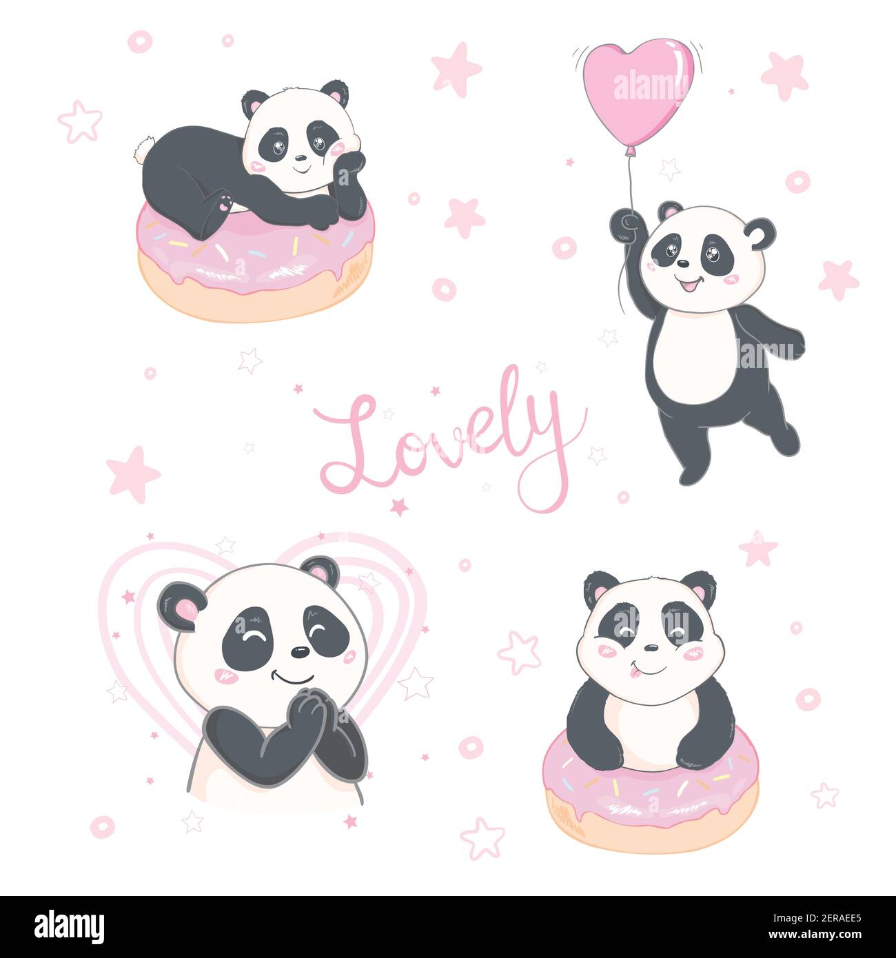 Panda Con Il Biglietto Di Auguri Per Il Compleanno Felice Del Cuore