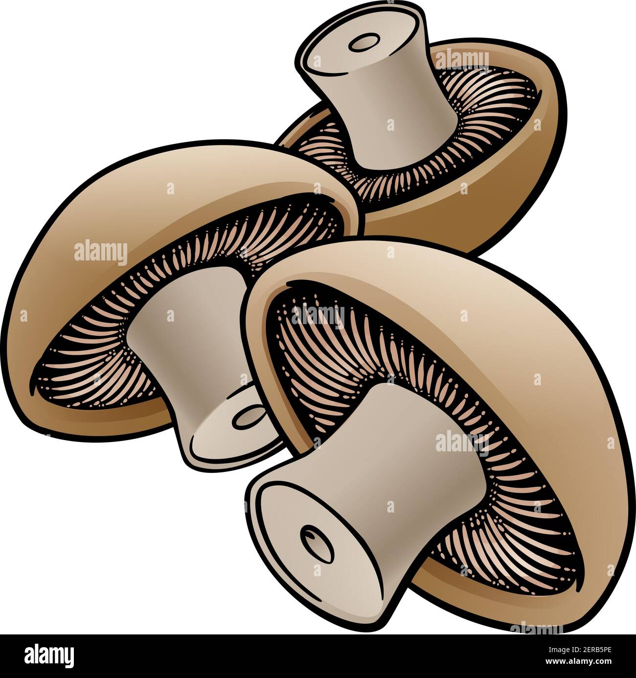 Illustrazione del cartone di verdure a fungo Illustrazione Vettoriale