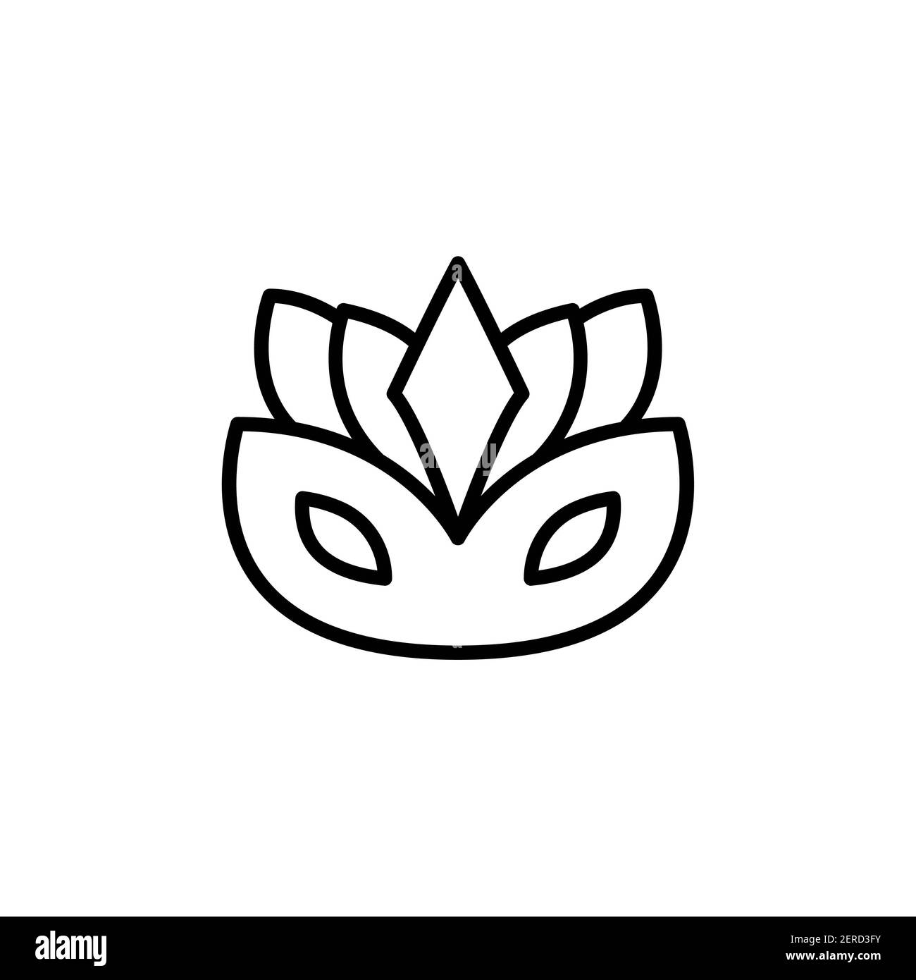 Profilo maschera carnival Icon.carnival e illustrazione vettoriale strumento su bianco sfondo Foto Stock