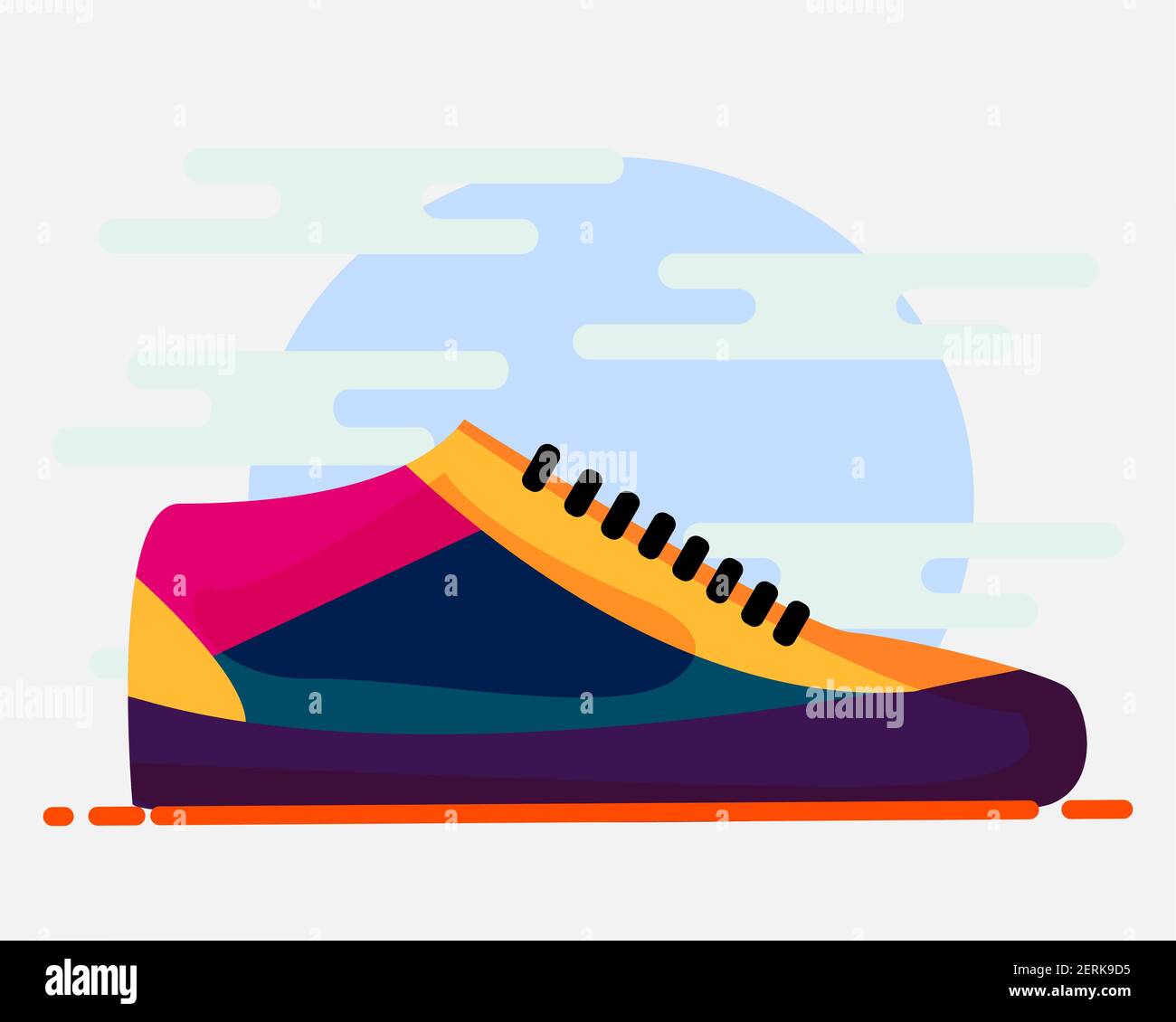 scarpe da sneaker illustrazione vettoriale in stile piatto Illustrazione Vettoriale