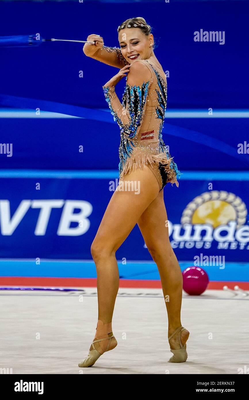 14 settembre 2018: Nicolo Ruprecht di Â Austria durante la finale individuale all-around all'Arena Armeec di Sofia al 36esimo Campionato del mondo di ginnastica ritmica di figura. Ulrik Pedersen/(Foto di Ulrik Pedersen/CSM/Sipa USA) Foto Stock