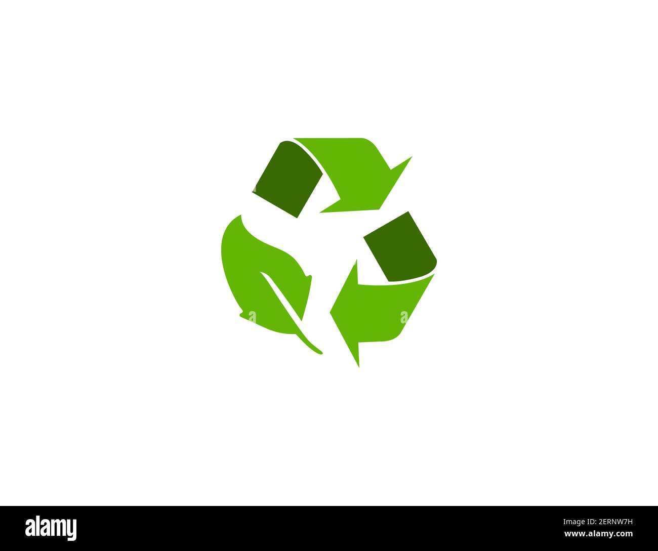 Illustrazione vettoriale. Icona di riciclo delle foglie Eco Illustrazione Vettoriale