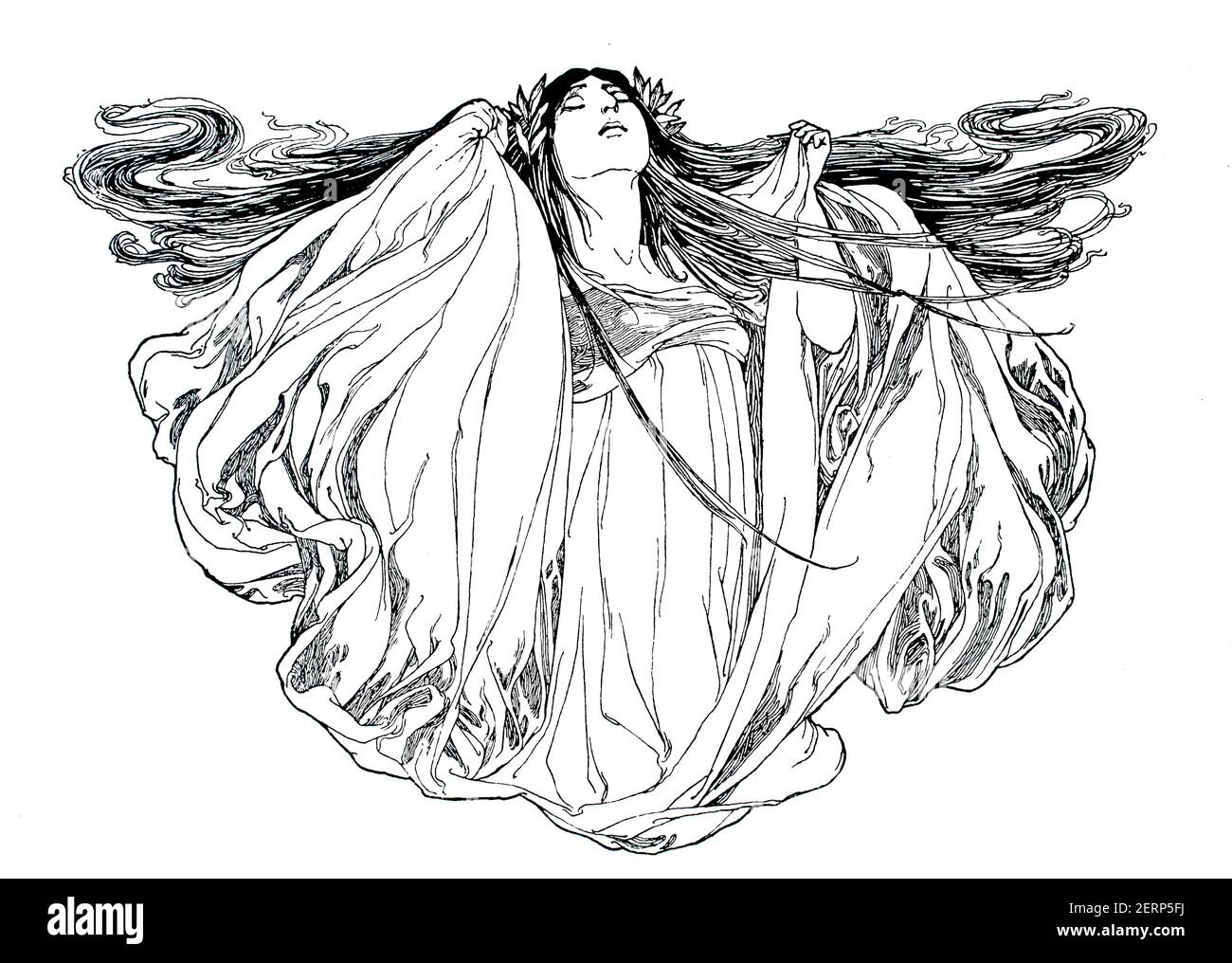 Design in stile art nouveau per una coda decorativa di Fred H Ball, di Nottingham, dal 1900 The Studio An Illustrated Magazine of fine and Applied Art Foto Stock