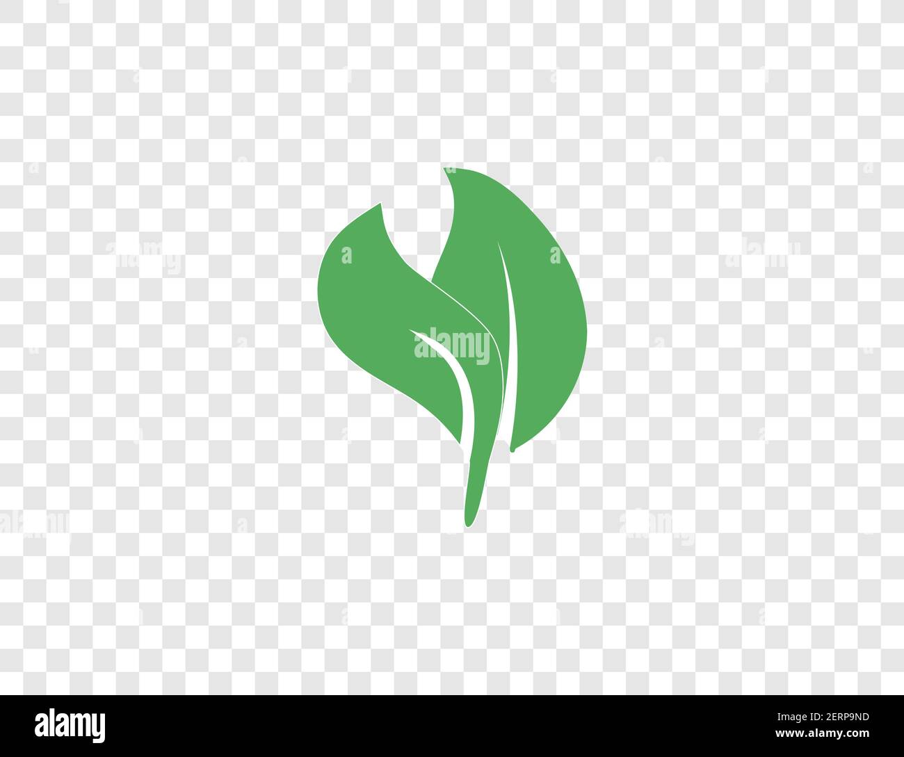 Foglia verde, icona Eco su sfondo trasparente. Illustrazione vettoriale. Illustrazione Vettoriale