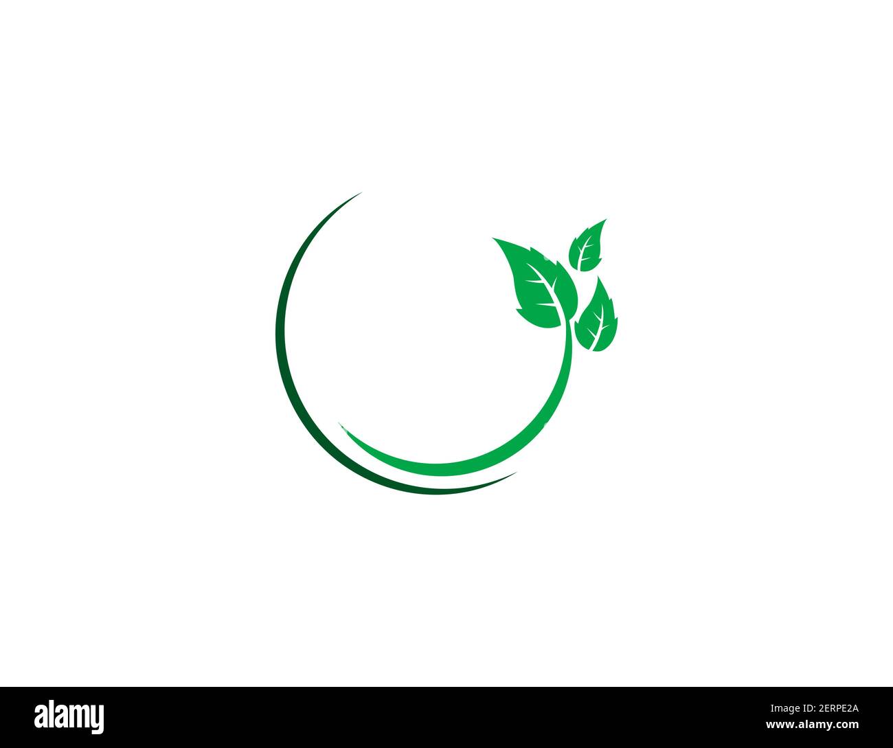 Foglia verde, icona Eco su sfondo bianco. Illustrazione vettoriale. Illustrazione Vettoriale