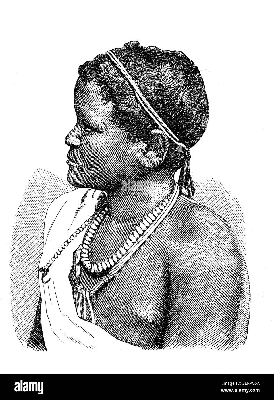 Uomo della tribù degli Oromo, Gallas, un gruppo etnico che vive in Etiopia così come nel nord del Kenya / Mann vom Stamm der Oromo, Gallas, Volks di pecora Foto Stock