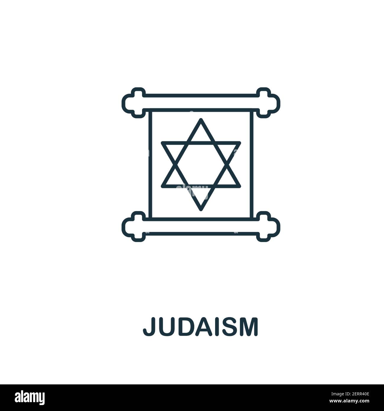 Icona del giudaismo. Elemento semplice dalla raccolta di religione. Icona Creative Judaism per web design, modelli, infografiche e altro ancora Illustrazione Vettoriale