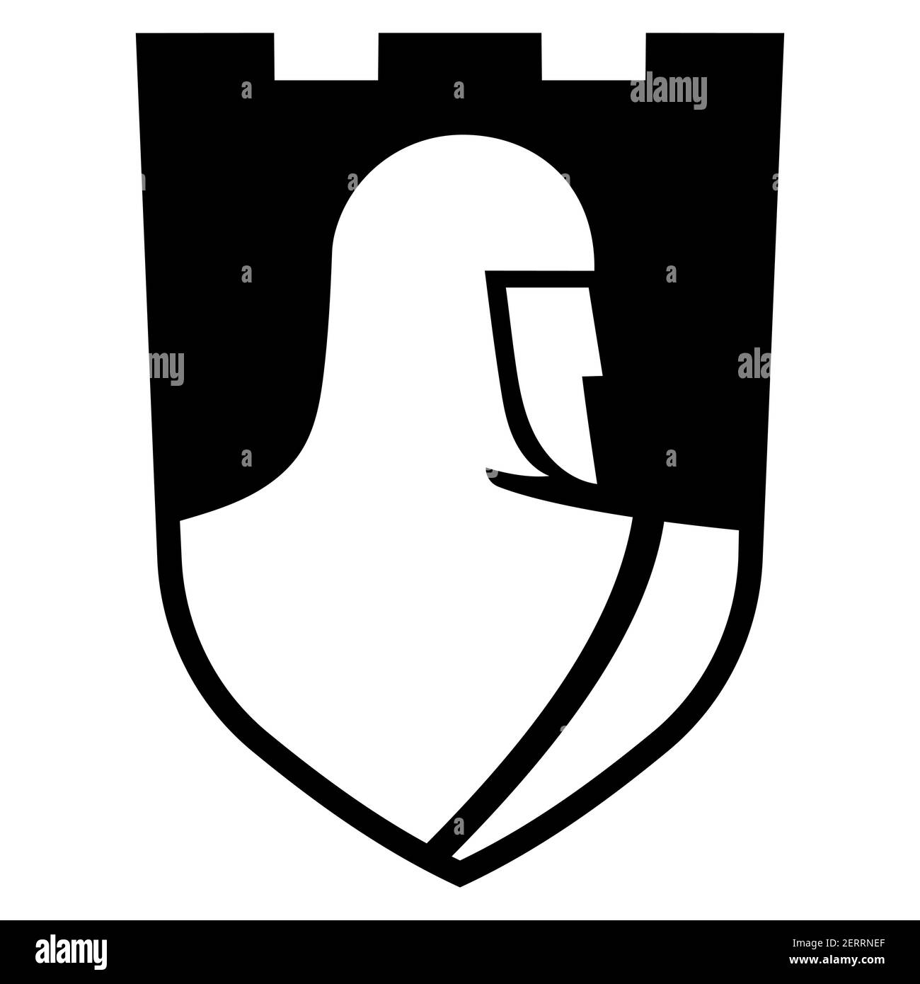 Design accattivante. Cavaliere Templari in uno scudo araldico Illustrazione Vettoriale