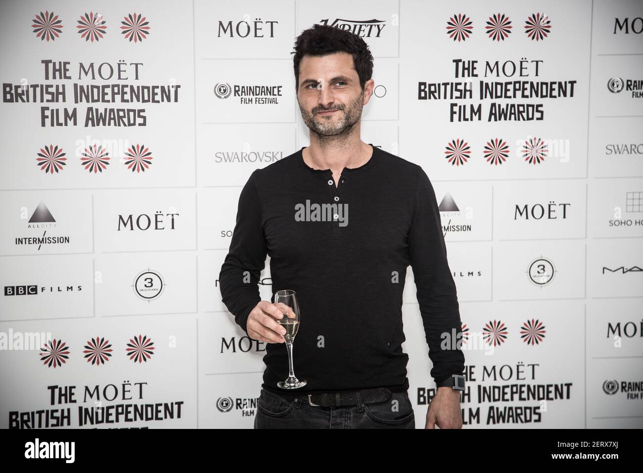 Raffaello Degruttola (regista del film) all'annuncio delle candidature e della giuria per il 2014 Moët British Independent Film Aards a St ma Foto Stock