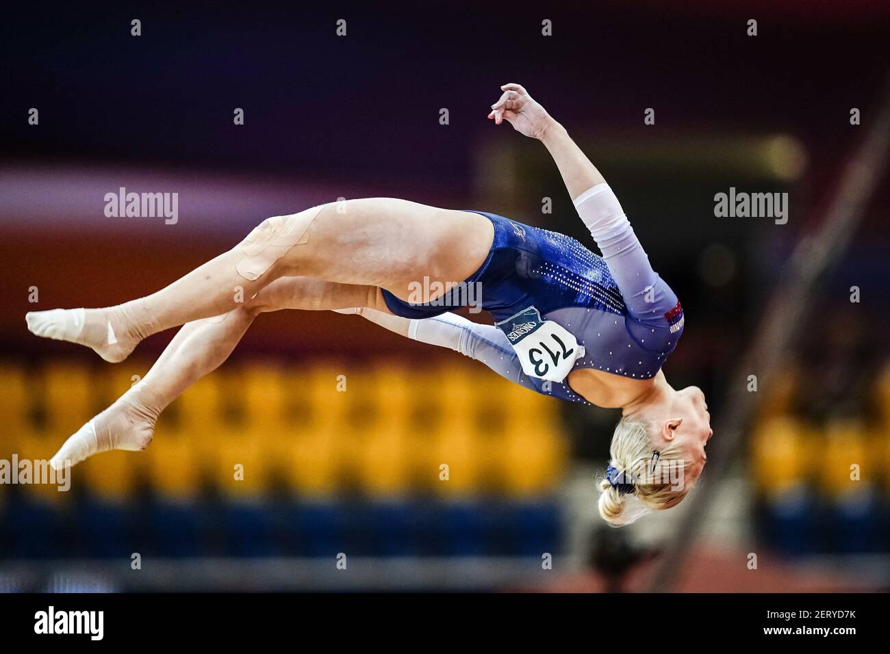 30 ottobre 2018: Angelina Melnikova di  Russia durante il Floor, finale di squadra per le donne al Duomo di Aspire a Doha, Qatar, Campionato del mondo di Ginnastica artistica di figura. Ulrik Pedersen/(Foto di Ulrik Pedersen/CSM/Sipa USA) Foto Stock