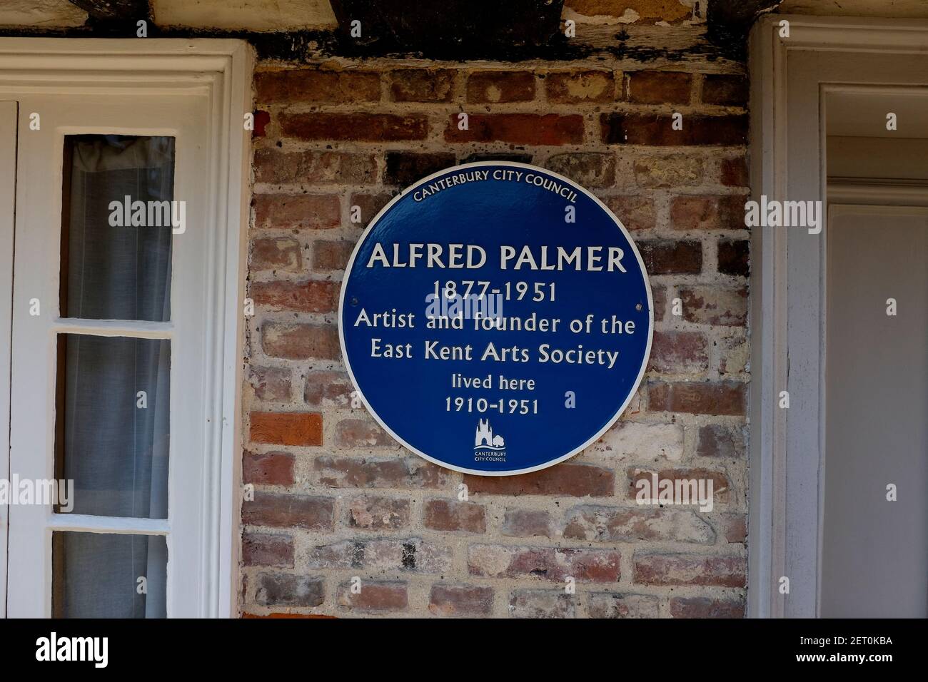 ex residenza del pittore vittoriano alfred palmer nella città di fordwich east kent uk febbraio 2021 Foto Stock