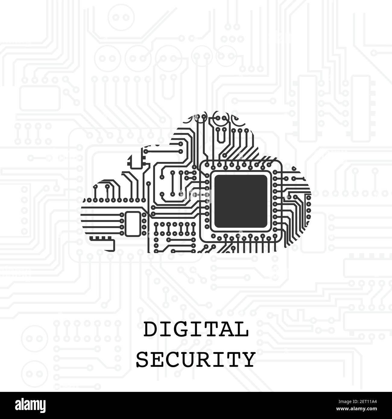 Sfondo sulla sicurezza del cloud digitale Illustrazione Vettoriale