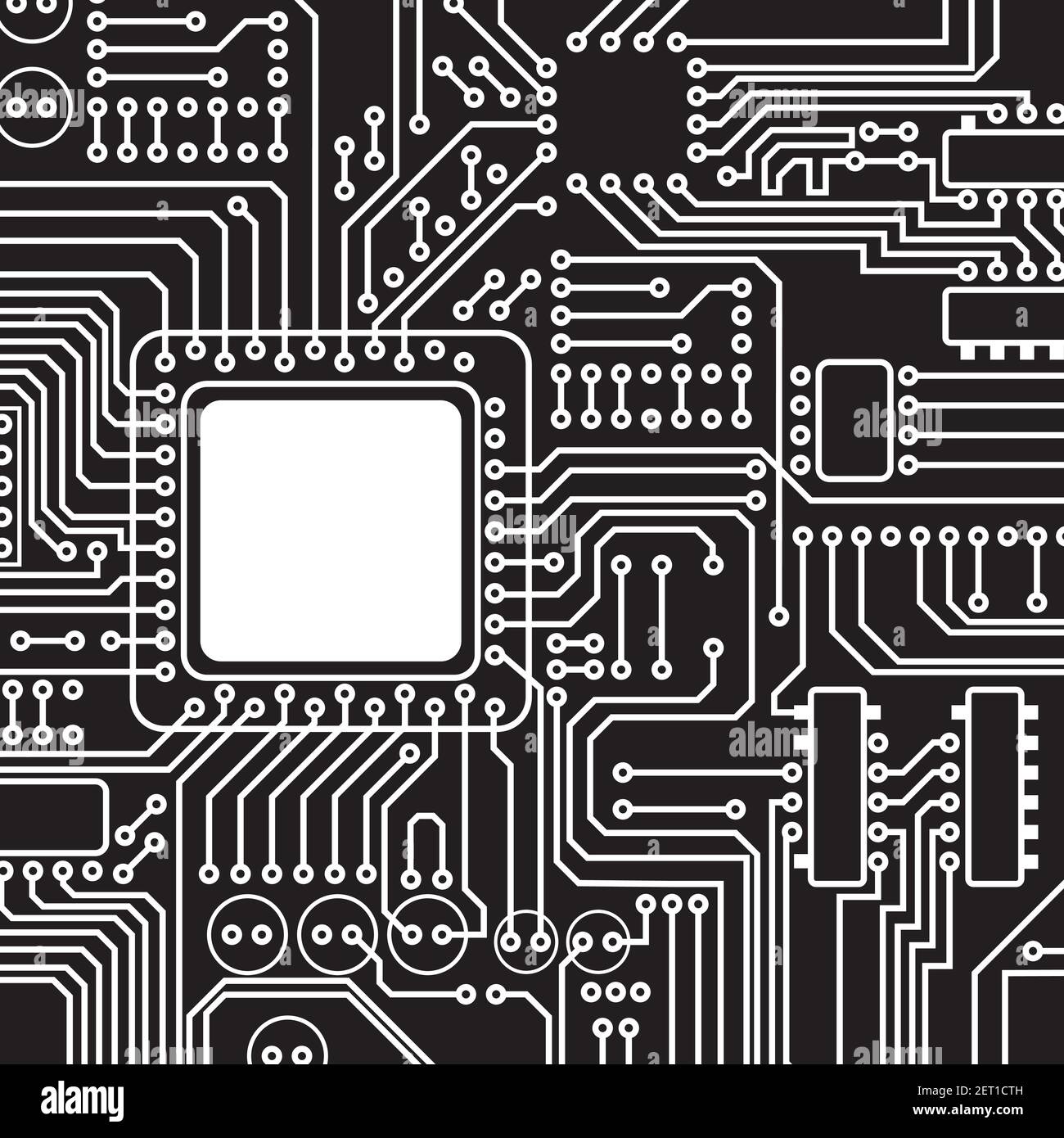 Circuito elettrico sfondo nero Illustrazione Vettoriale
