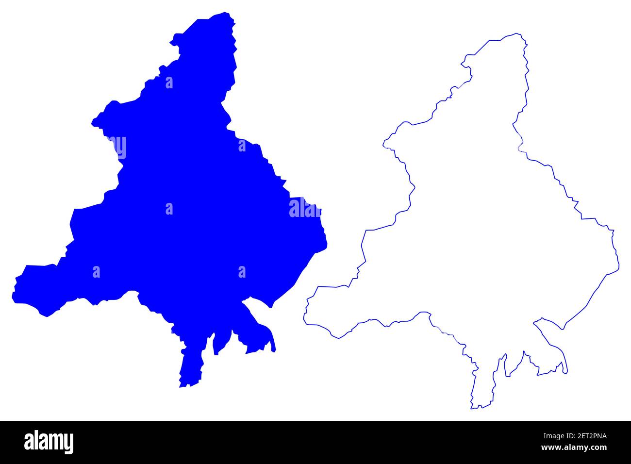 Provincia di Verbano-Cusio-Ossola (Italia, Repubblica Italiana, Regione Piemonte) mappa illustrazione vettoriale, schizzo della mappa Provincia di Verbano Cusio Ossola Illustrazione Vettoriale