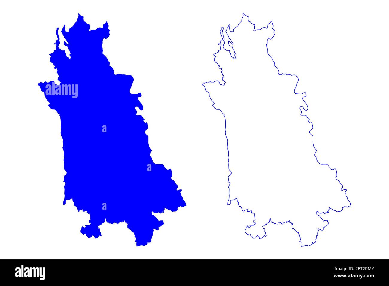 Provincia di Novara (Italia, Repubblica Italiana, Regione Piemonte) mappa illustrazione vettoriale, schizzo della mappa Provincia di Novara Illustrazione Vettoriale