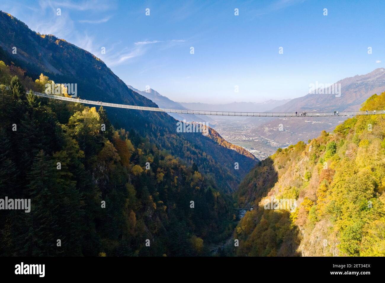 Ponte nel Cielo, Valtartano, Valtellina (IT), Vista aerea Foto Stock