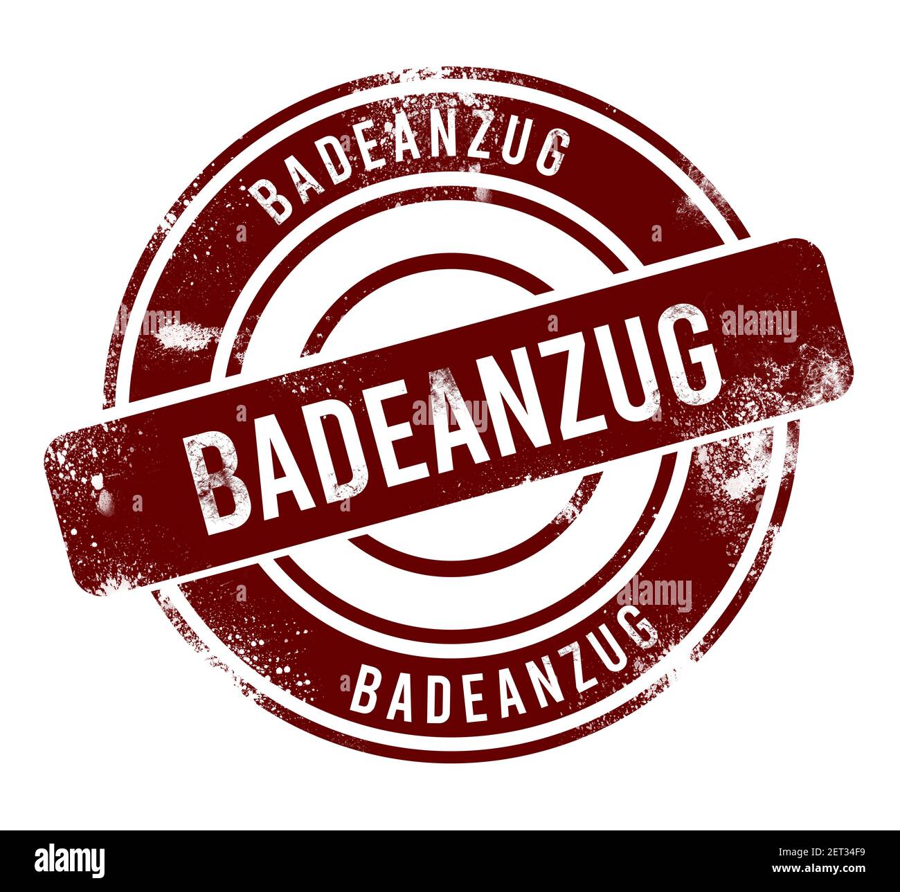 badeanzug - pulsante rotondo rosso di grunge, timbro Foto Stock