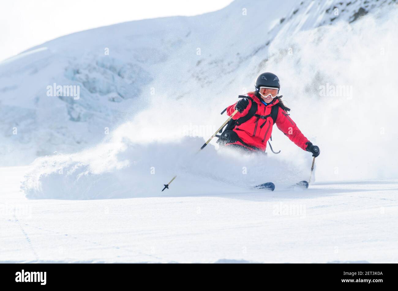 Sci di fondo e freeriding nella regione del Monte Bianco Foto Stock